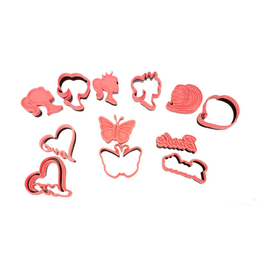 Barbie Görünümlü 6’lı Kurabiye Ve Şeker Hamuru Kalıbı Seti –Özel Pembe Tasarım | ESLDecor
