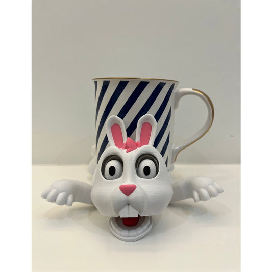 Sevimli Tavşan Figürlü Bardak Tutucu – Dekoratif Bardak Altlığı  | ESLDecor