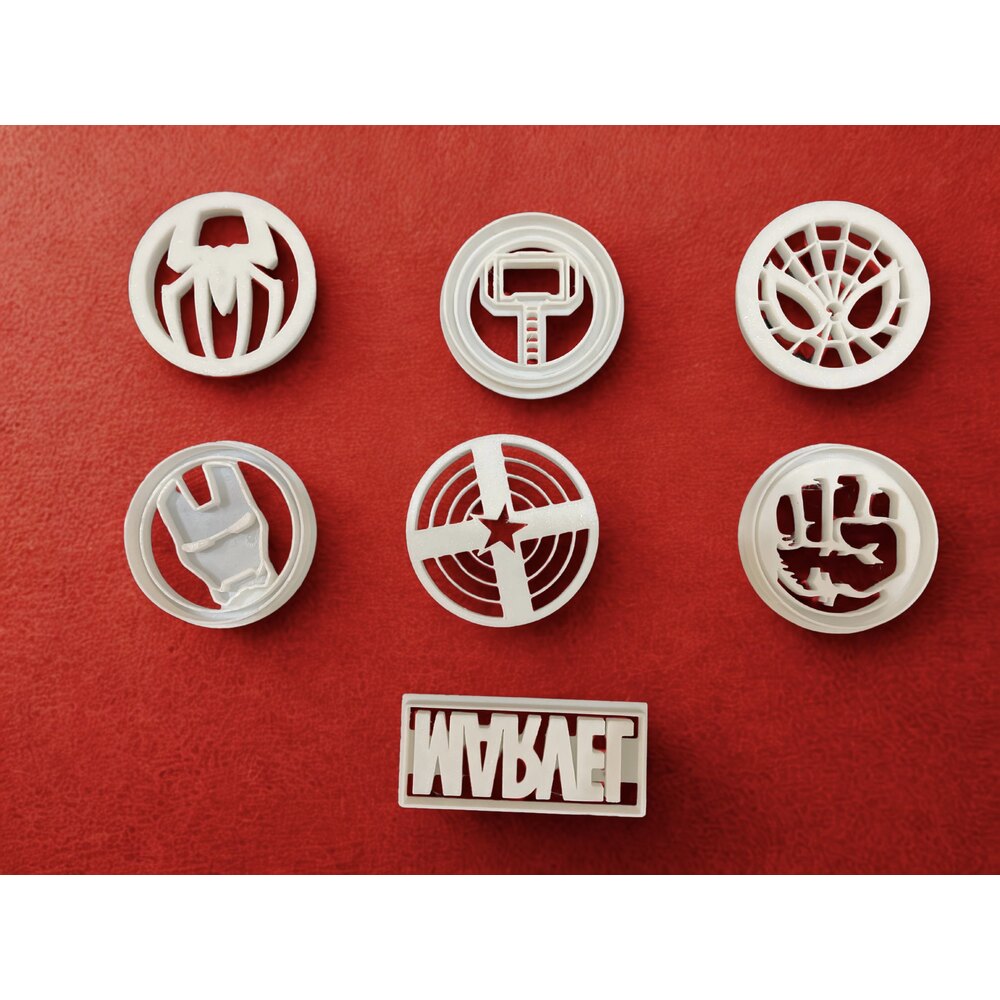 6’lı Marvel Süper Kahraman Kurabiye Kalıbı | Gıda ile temesa uygun | ESLDecor