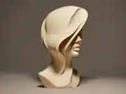 Soyut kadın yüz büstü, yan profil