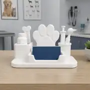 Pati figürlü veteriner kartvizitlik, klinik masasında