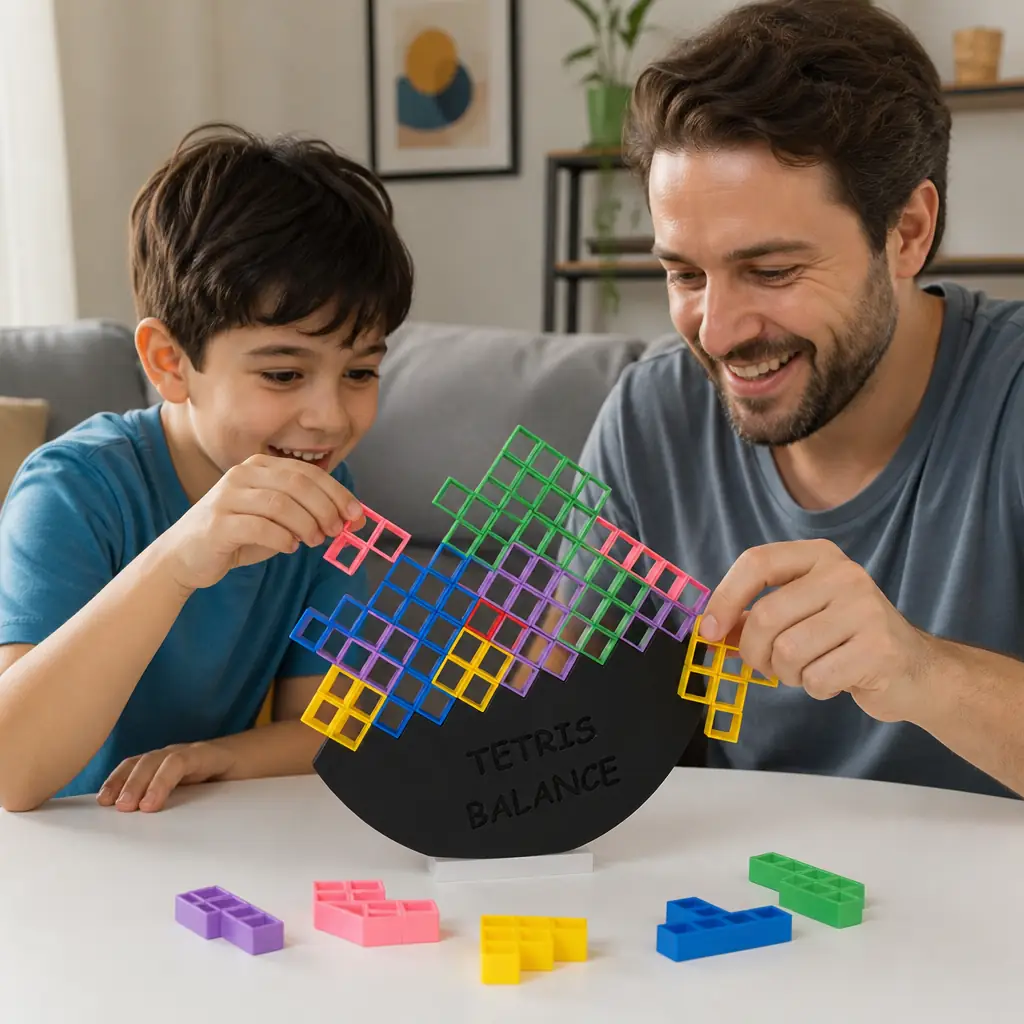 Aile masa oyunu: Tetris dengeli blok kule