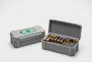 Gri rugged pil düzenleme kutusu, açık ve kapalı