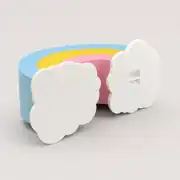 Gökkuşağı bulut kumbarası arkadan görünüm