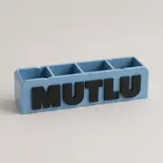Mavi isme özel masa organizeri, 4 bölmeli