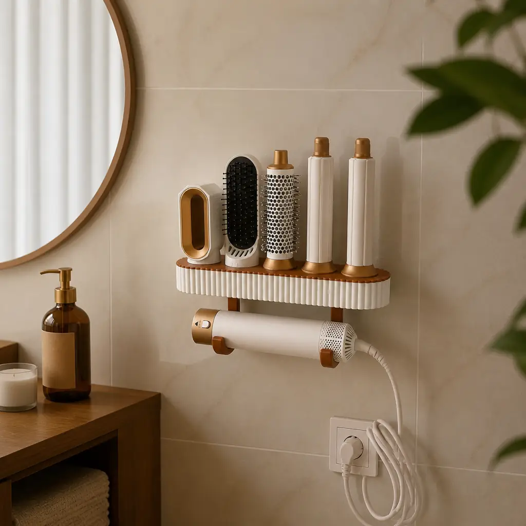 Duvara monte saç kurutma makinesi askısı, banyo düzeni