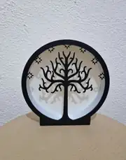 Gondor ağacı desenli yuvarlak gece lambası, gündüz