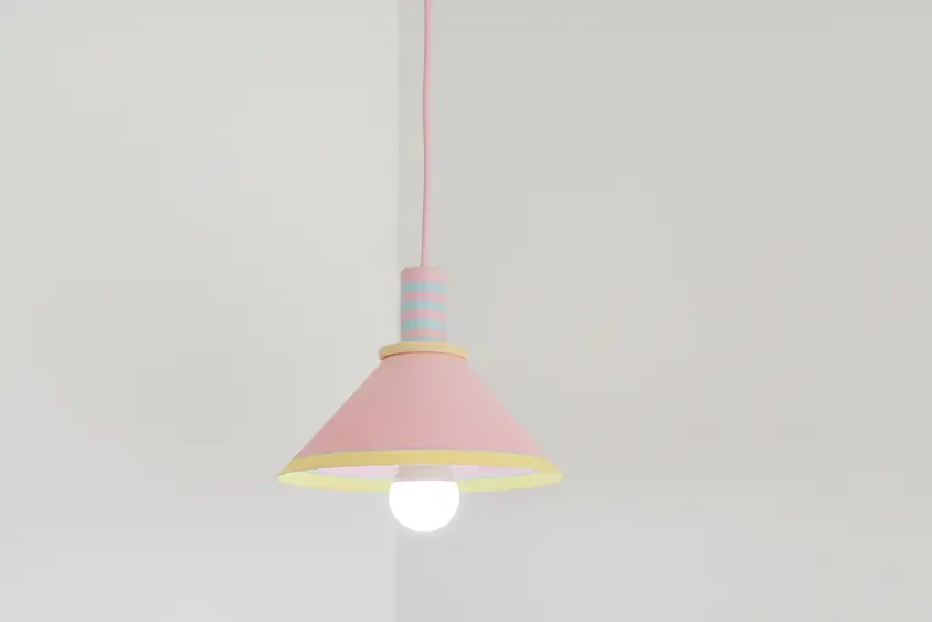 Pembe dokulu dekoratif avize, ampullü