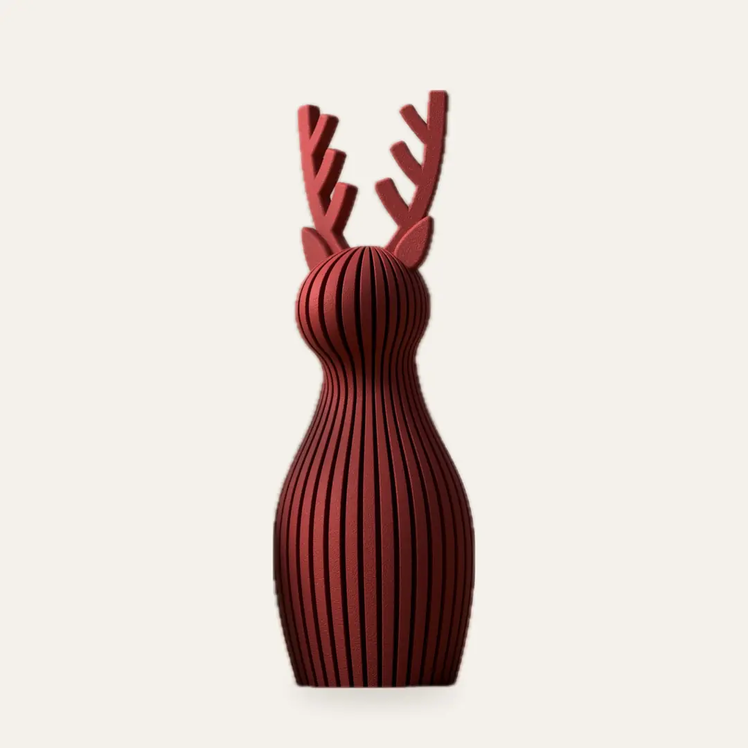 Çizgili Geyik Figürü – Modern Yılbaşı Dekoru