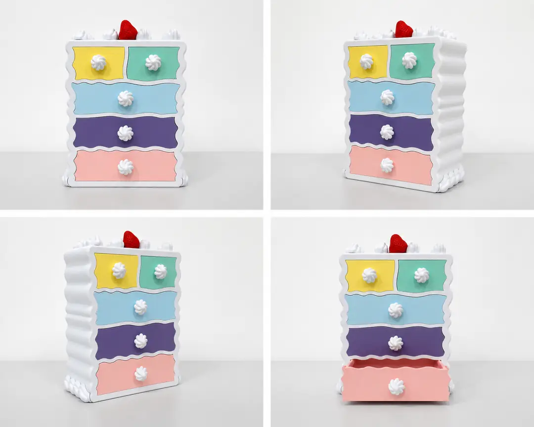 Pasta organizer farklı açılardan dört görünüm