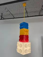 Blok tavan lambası, krem blok abajur ve renkli bloklar