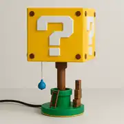Retro soru bloğu masa lambası, yeşil boru kaide
