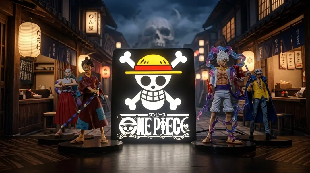 One Piece abajur gece aydınlatması, figür koleksiyonuyla
