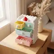 Pasta temalı organizer çekmeceleri açık