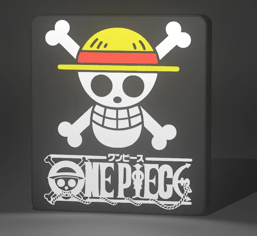 One Piece logolu abajur yanarken