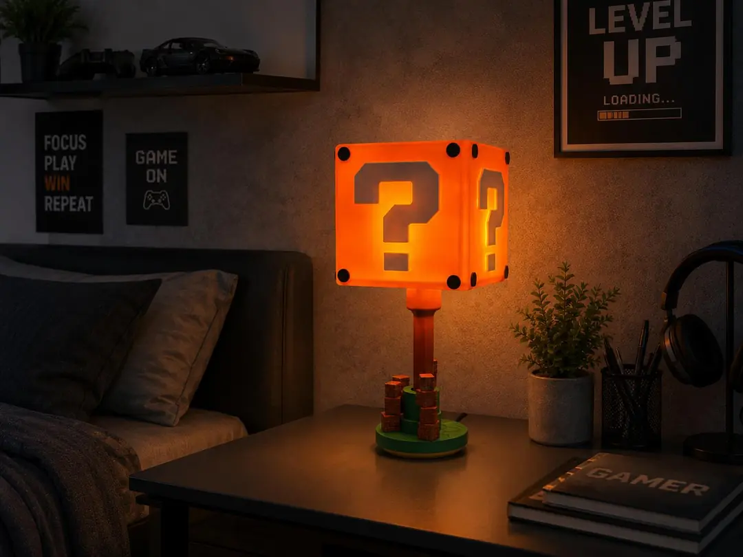 Soru bloğu gece lambası karanlık odada