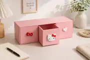 Pembe çekmeceli organizer, açık çekmece