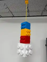 Renkli blok sarkıt lamba, beyaz blok abajurlu