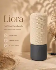 Liora masa lambası gri gövdeli, dokulu abajur