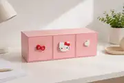 Pembe 3 çekmeceli takı ve aksesuar saklama kutusu