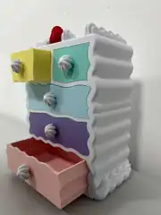Pasta organizer açık sarı ve pembe çekmeceler